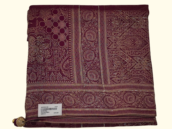 Regal Maroon Geometric Silk Saree with Intricate Patterns", - Image 1_no_bg