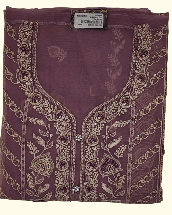 Regal Mauve Unstitched Suit with Exquisite Embroidery", - Image 1_no_bg