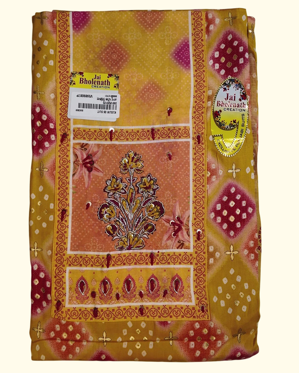 Sunset Blossoms: Unstitched Ethnic Masterpiece", - Image 1_no_bg