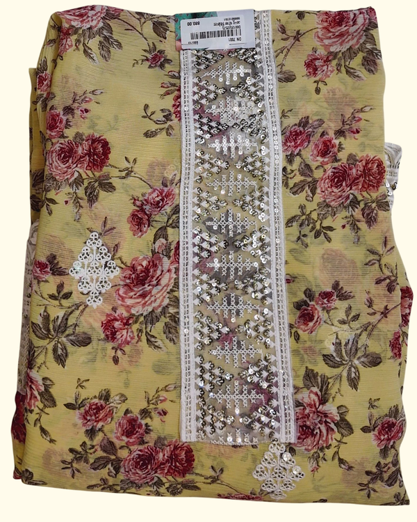 Sunshine Blossom Unstitched Suit with Vintage Bloom", - Image 1_no_bg