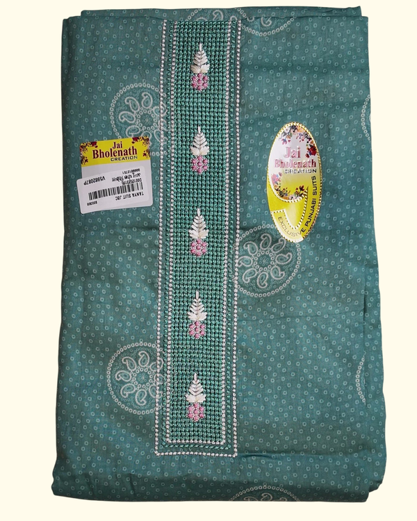 Teal Dream: Intricate Unstitched Suit for Everyday Elegance", - Image 1_no_bg