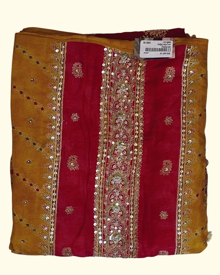 Vibrant Banarasi Elegance: Festive Unstitched Suit", - Image 1_no_bg