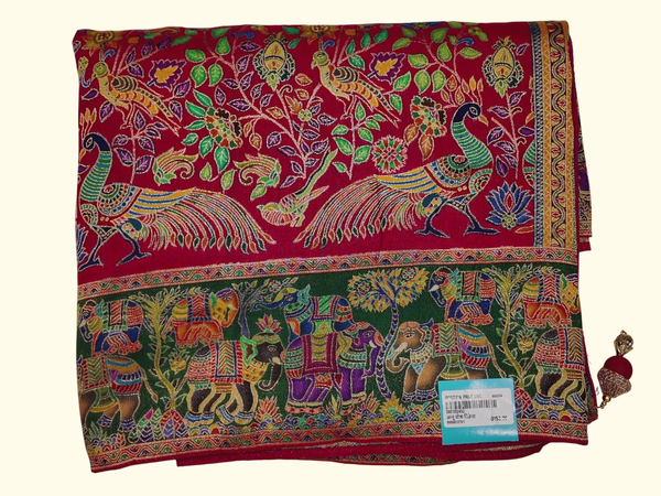 Vibrant Flora and Fauna Tapestry Saree – A Festive Masterpiece", - Image 1_no_bg