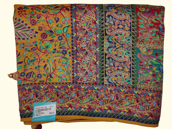 Vibrant Floral Tapestry Saree - A Kaleidoscope of Heritage", - Image 1_no_bg