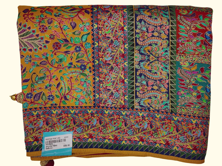 Vibrant Floral Tapestry Saree - A Kaleidoscope of Heritage", - Image 1_no_bg
