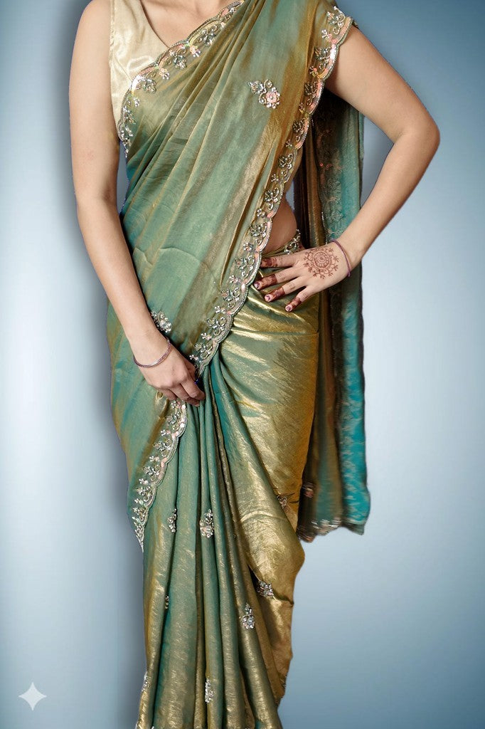 Emerald Regal Opulent Graceful Saree