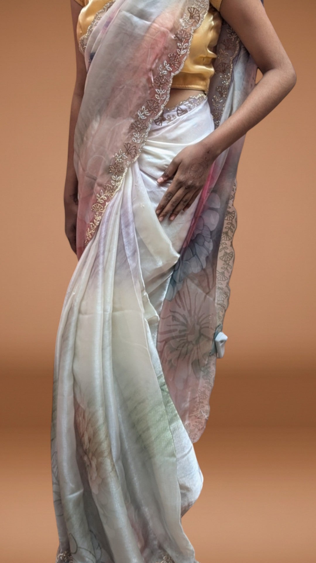 Ivory Ethereal Bloom Couture Saree