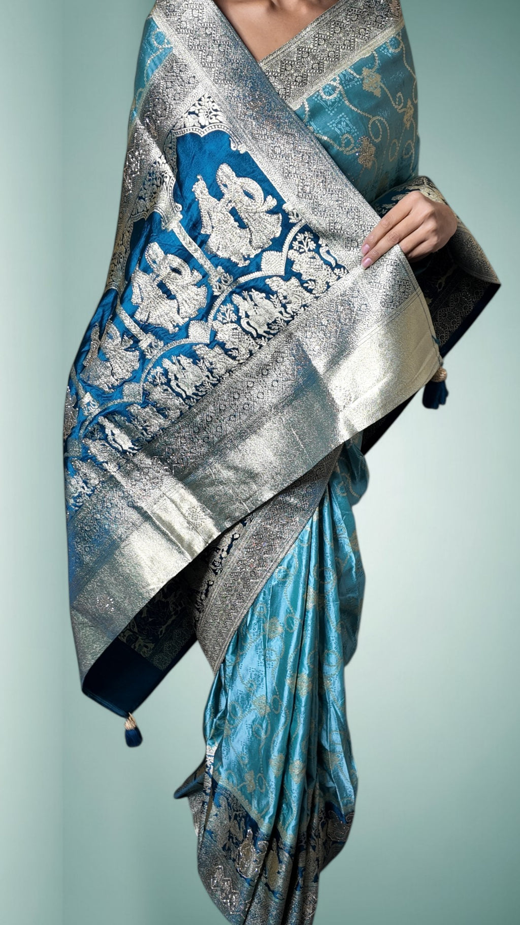 Azure Majestic Opulent Heritage Saree