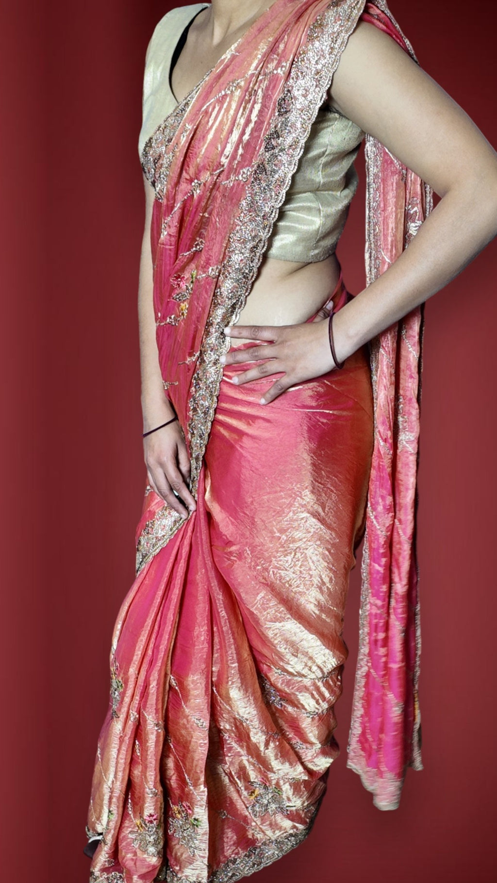 Coral Regal Radiant Couture Saree