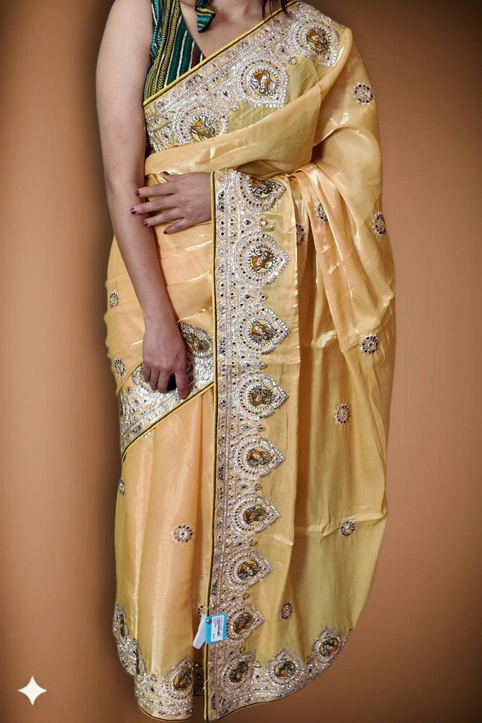 Champagne Majestic Exquisite Bridal Saree