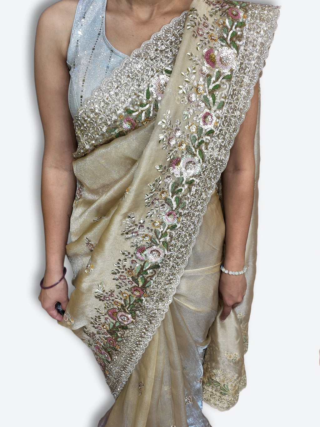 Champagne Timeless Regal Couture Saree