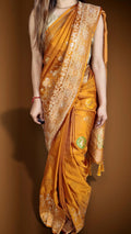 Gold Zari Banarasi Silk Saree – Handloom Weave