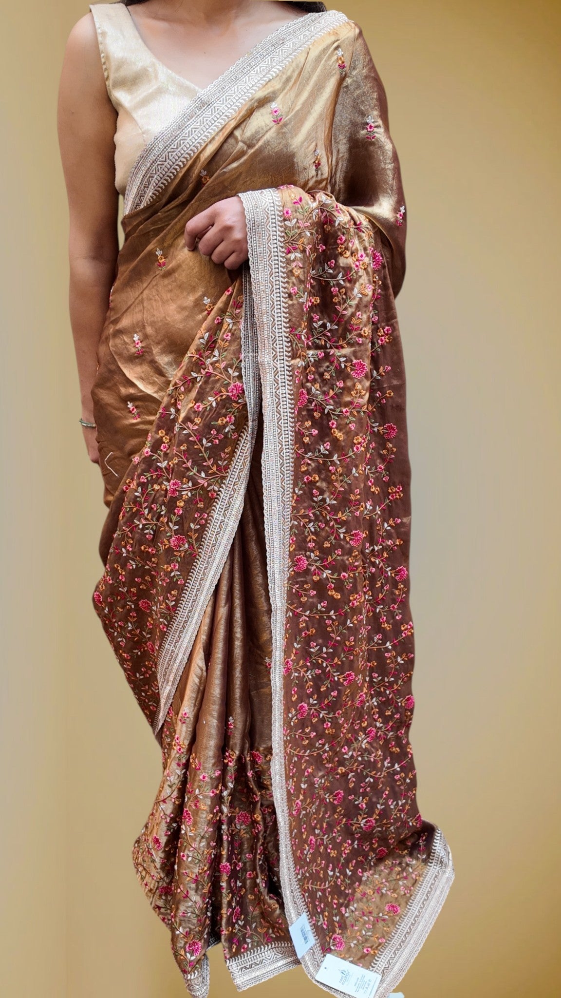 Champagne Regal Opulent Bloom Saree