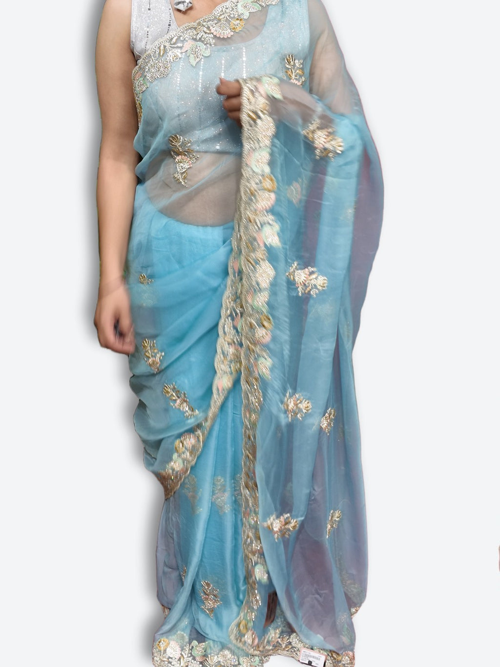 Azure Ethereal Regal Elegance Saree