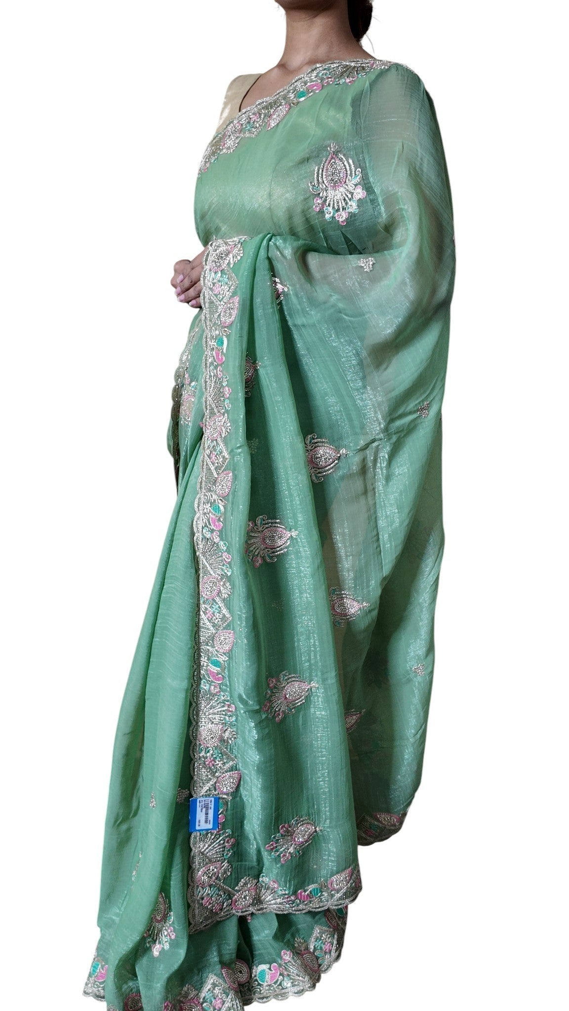 Mint Ethereal Radiant Elegance Saree