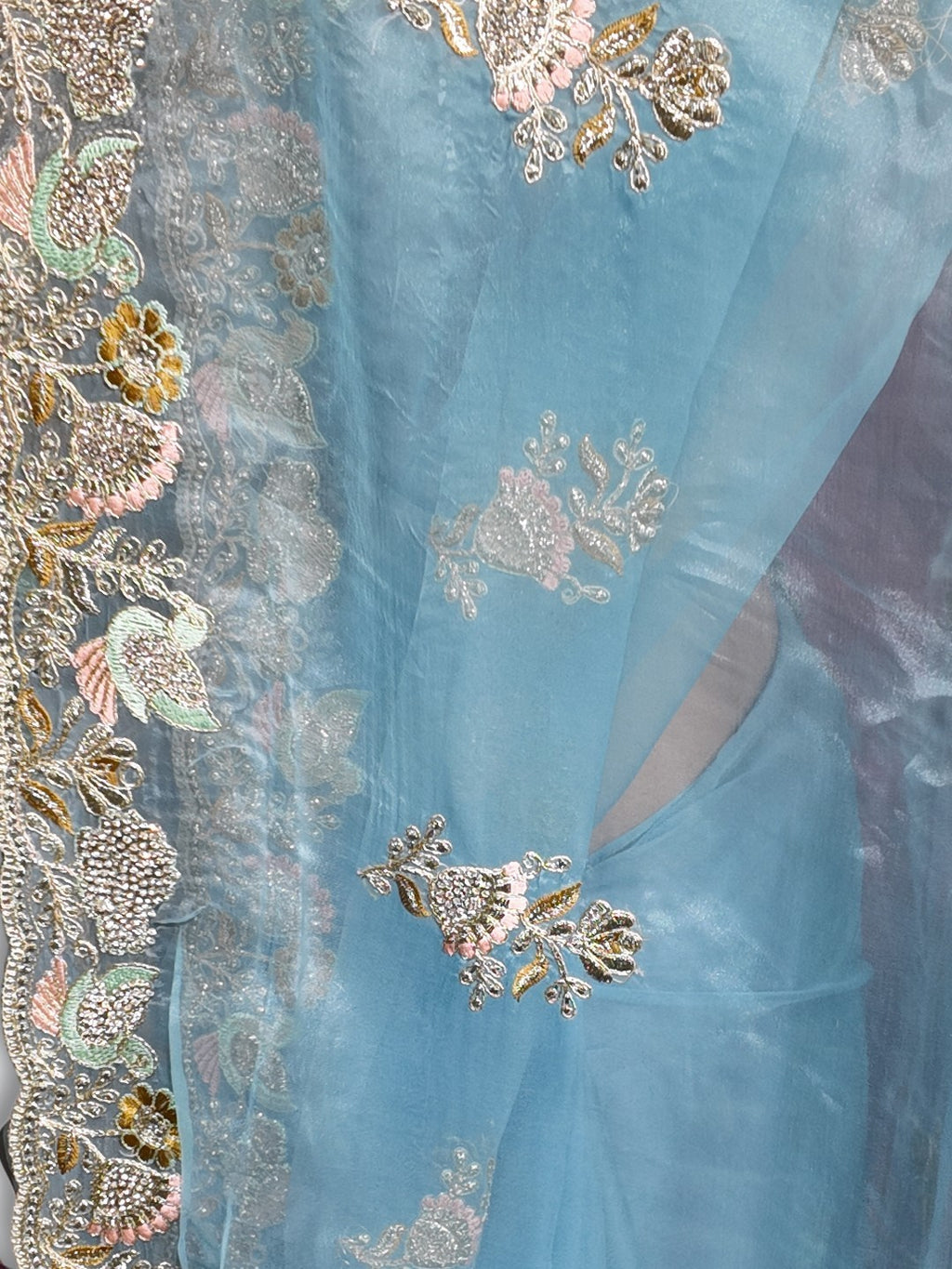 Azure Ethereal Regal Elegance Saree