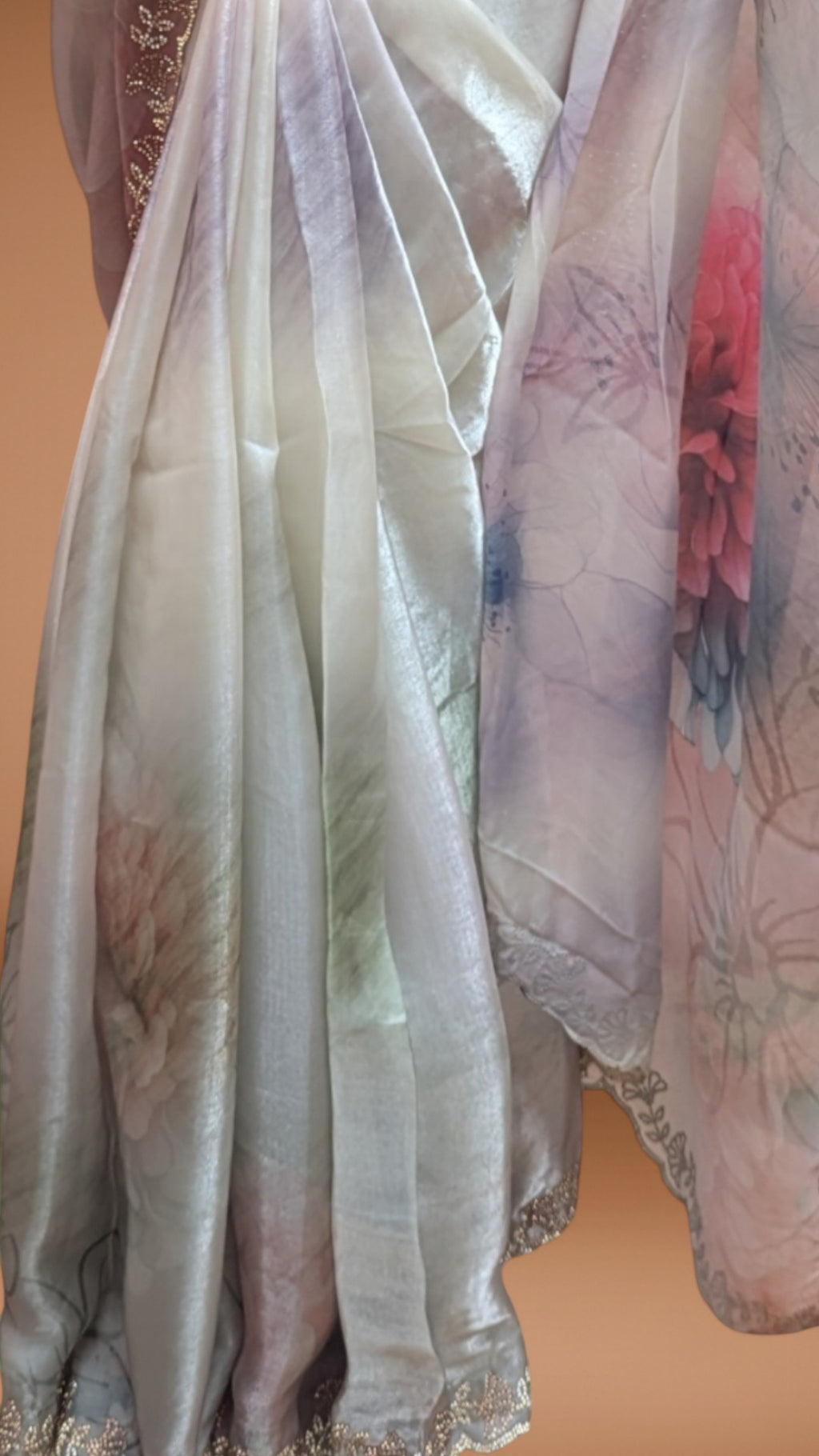 Ivory Ethereal Bloom Couture Saree