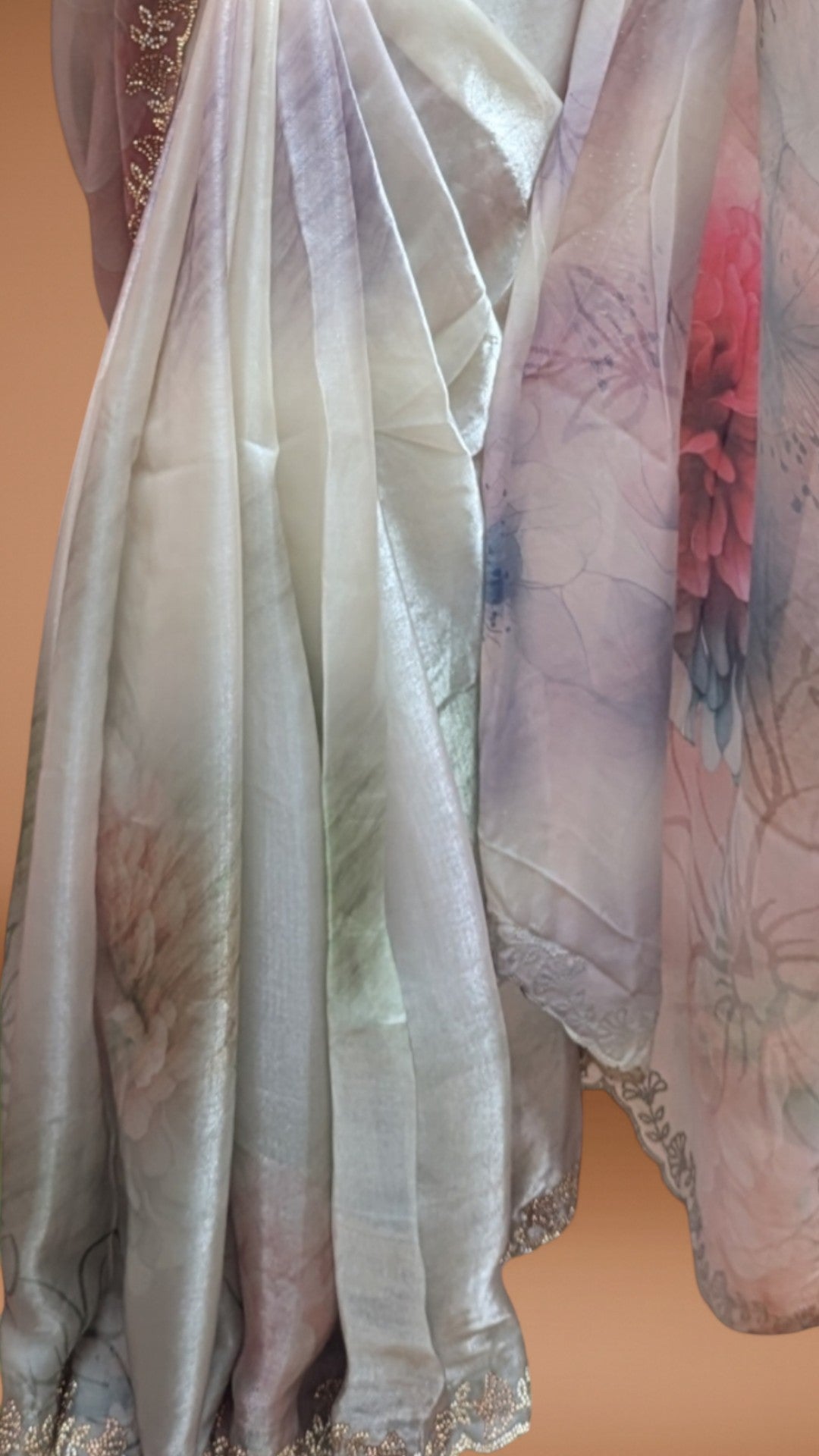 Ivory Ethereal Bloom Couture Saree