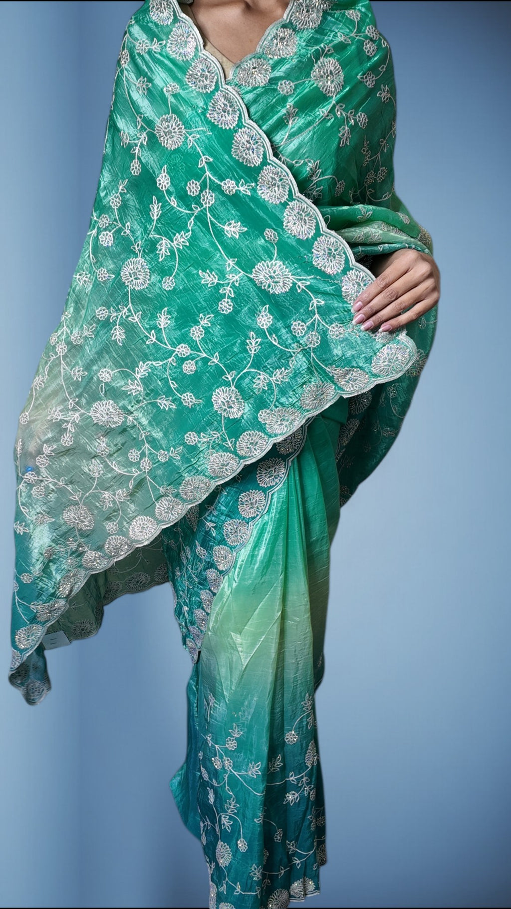 Jade Radiant Elegance Charm Saree