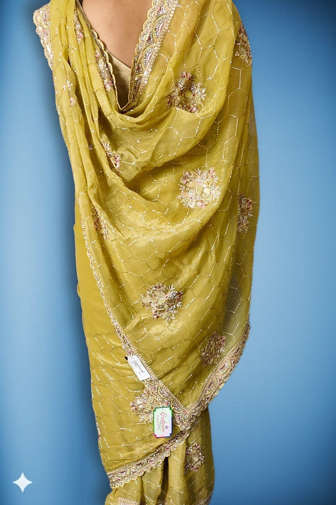 Saffron Regal Opulent Elegance Saree