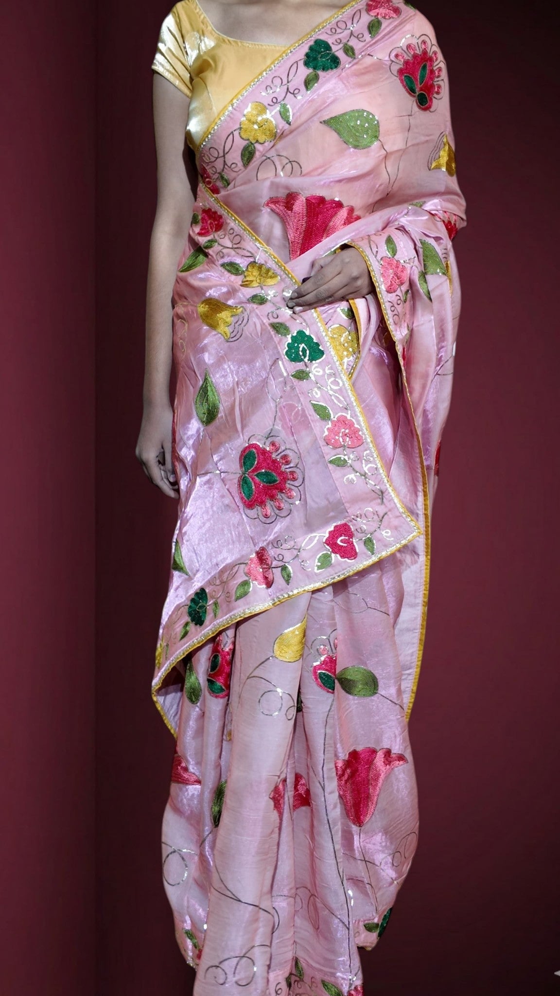 Blush Ethereal Radiant Bloom Saree