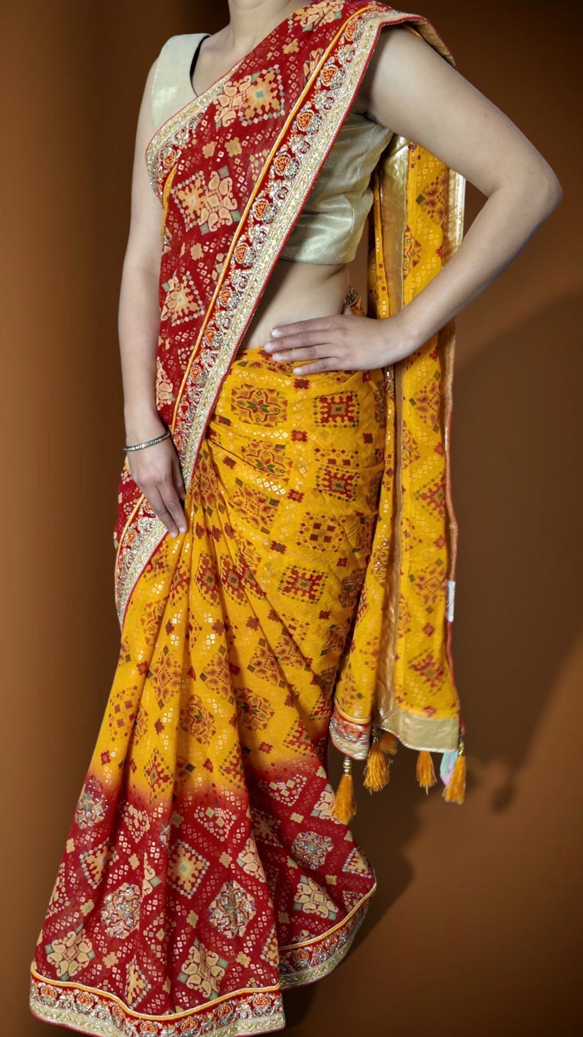 Saffron Regal Opulent Heritage Saree