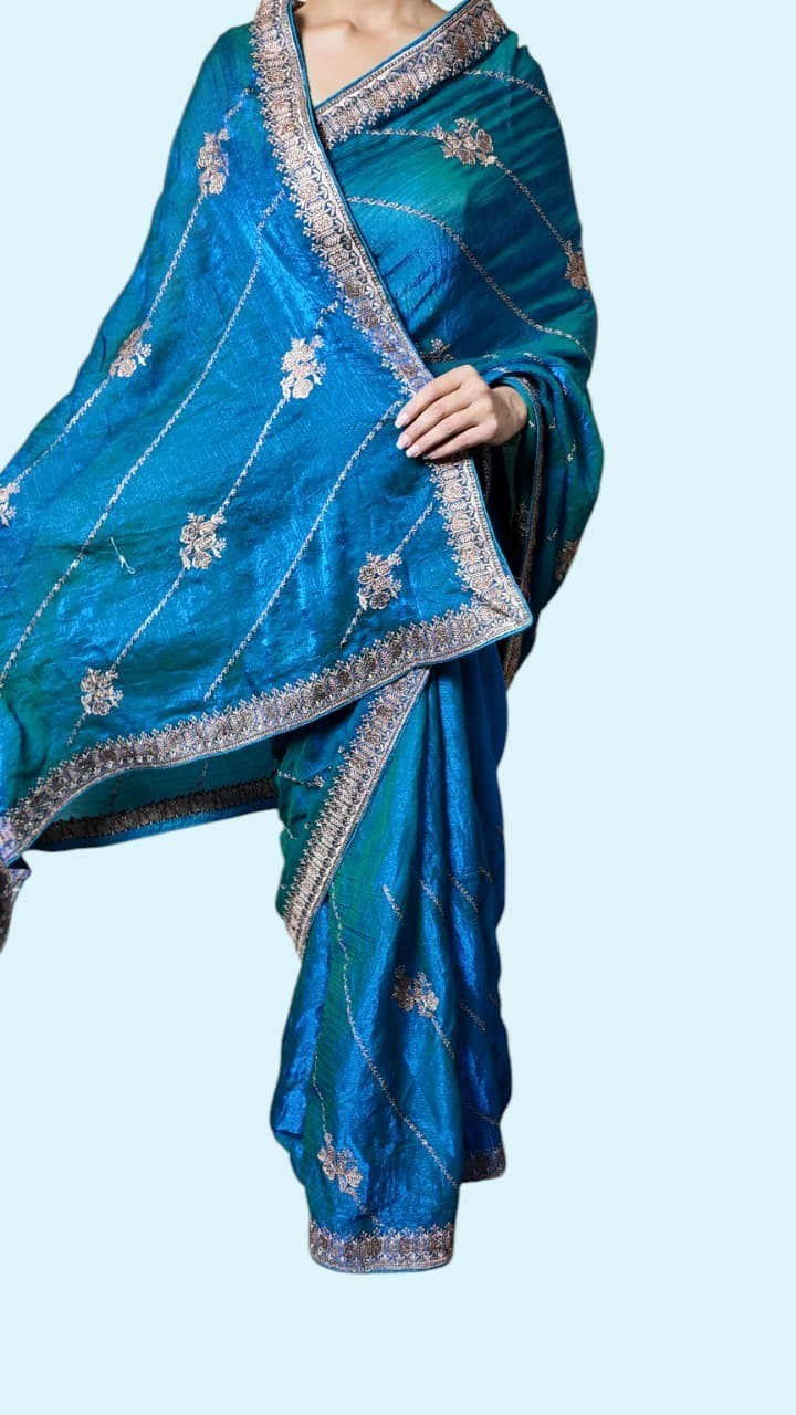 Sapphire Regal Opulent Graceful Saree