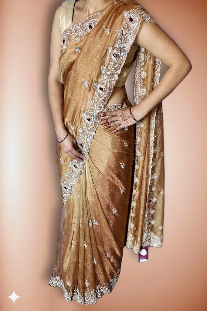 Champagne Regal Exquisite Heritage Saree
