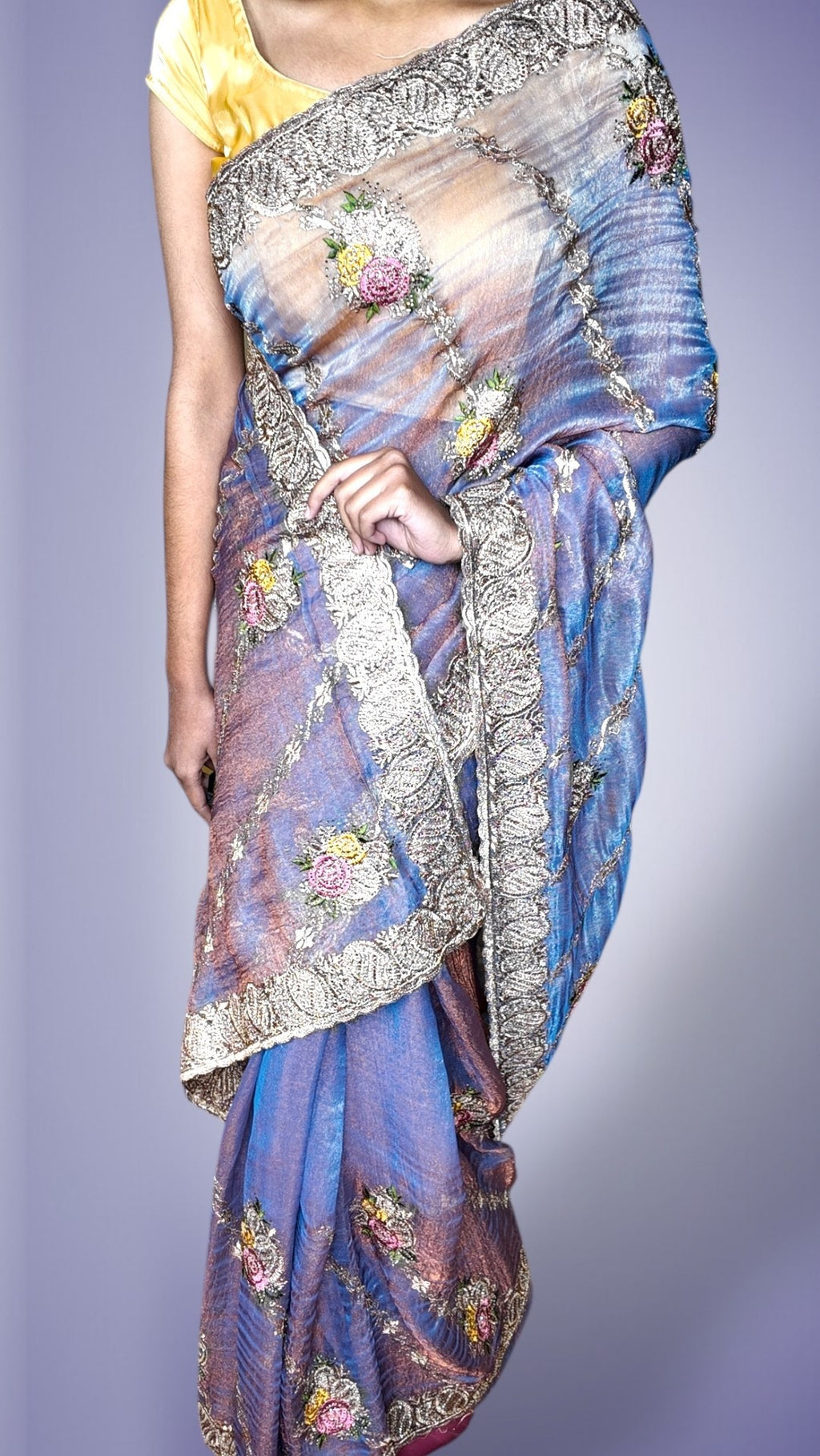 Sapphire Regal Opulent Bloom Saree