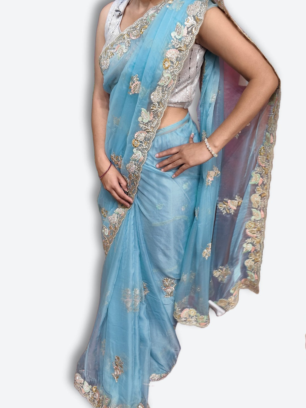 Azure Ethereal Regal Elegance Saree