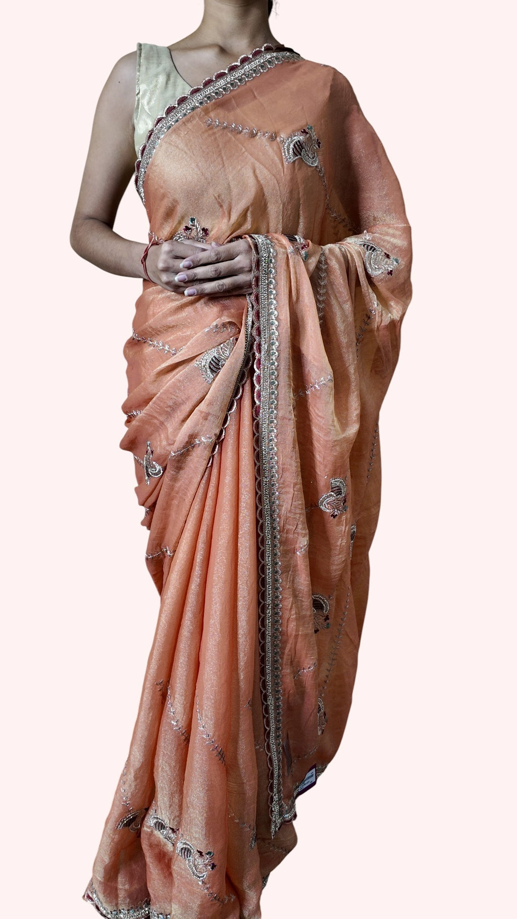 Apricot Ethereal Regal Bloom Saree