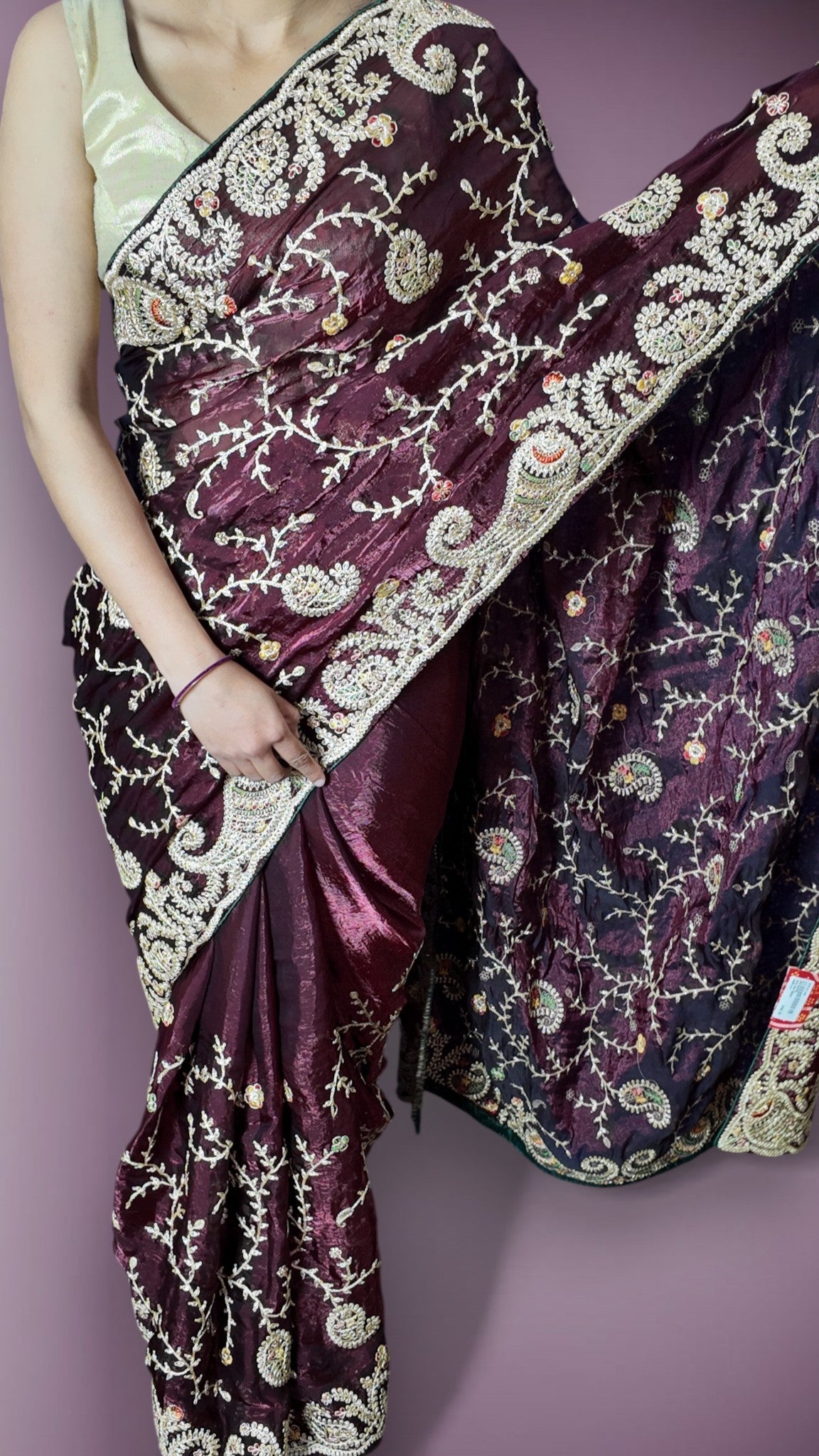 Burgundy Regal Opulent Heritage Saree