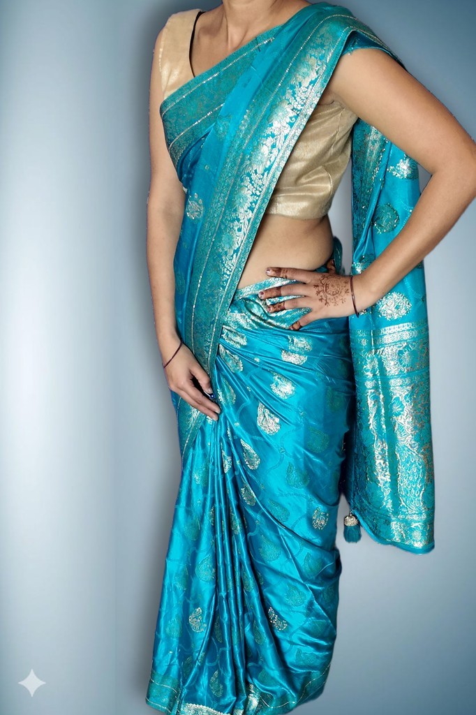 Azure Regal Opulent Heritage Saree