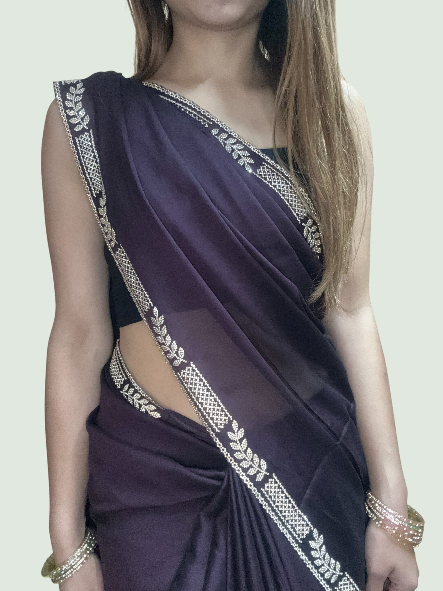 Bordeaux Majestic Couture Glamour Saree