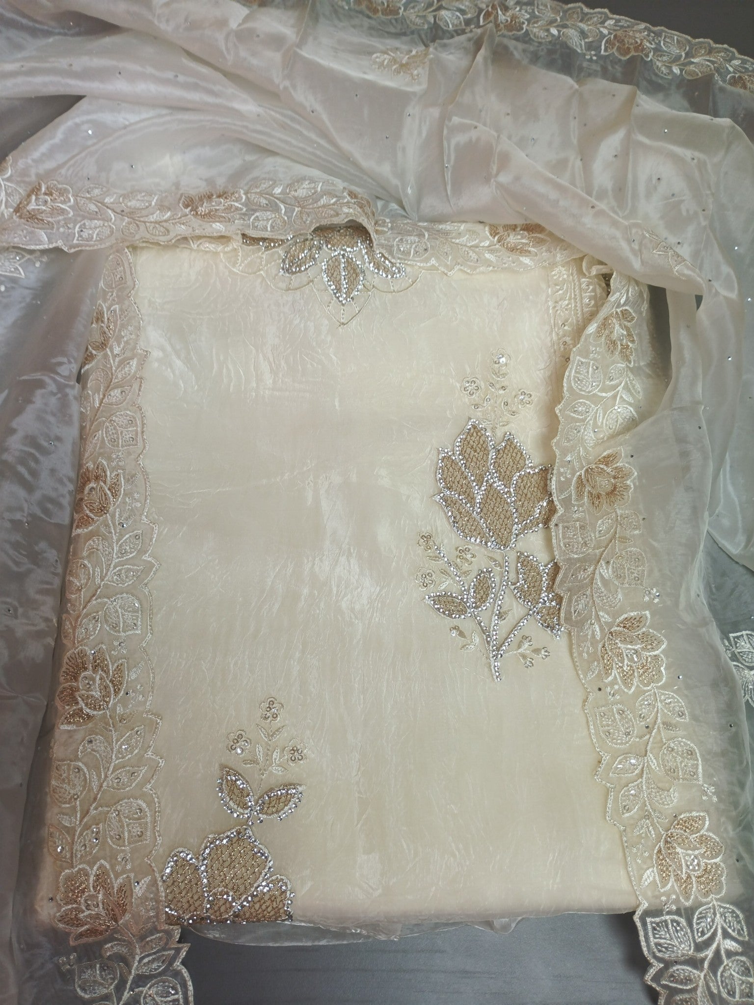 Champagne Radiant Majestic Heritage Saree