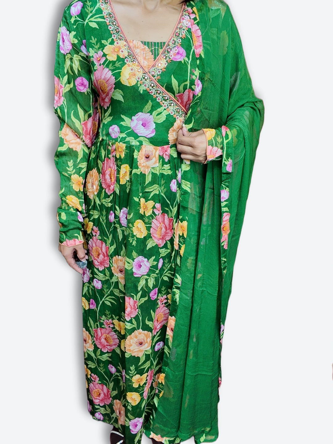 Emerald Regal Bloom Elegance Suit