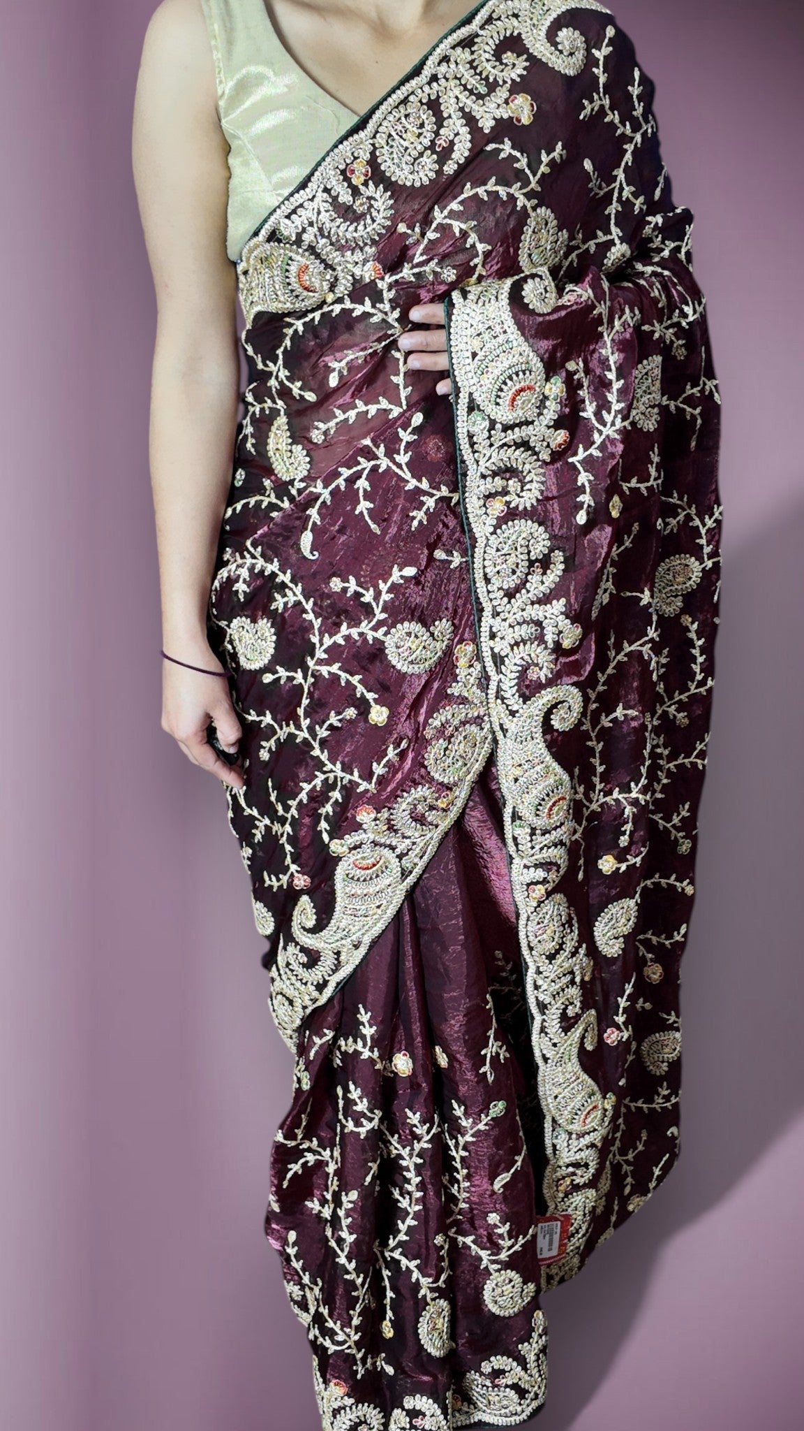 Burgundy Regal Opulent Heritage Saree