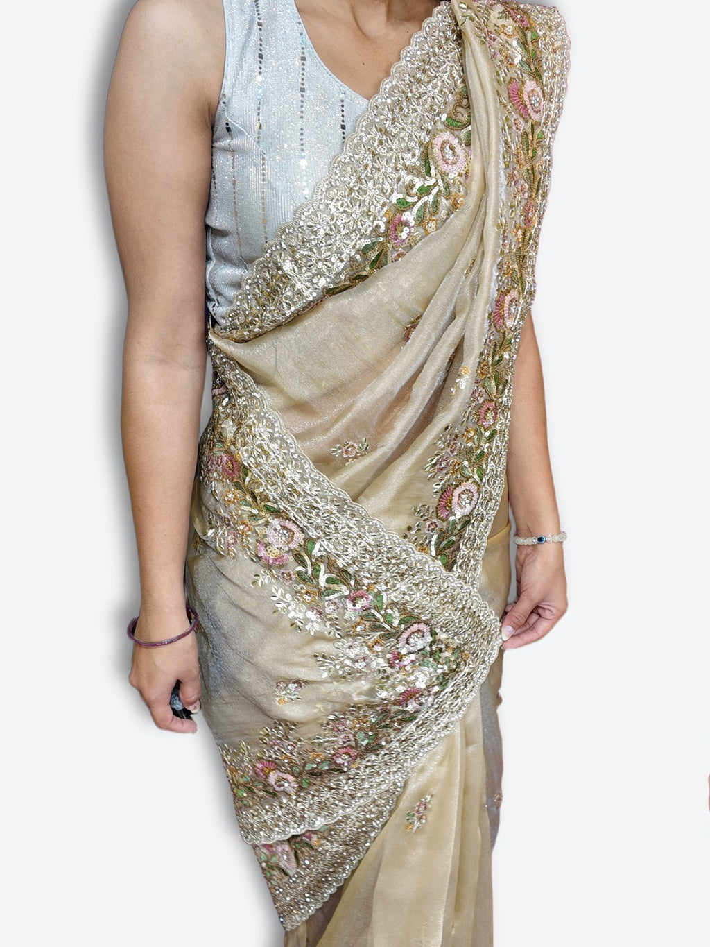 Champagne Timeless Regal Couture Saree