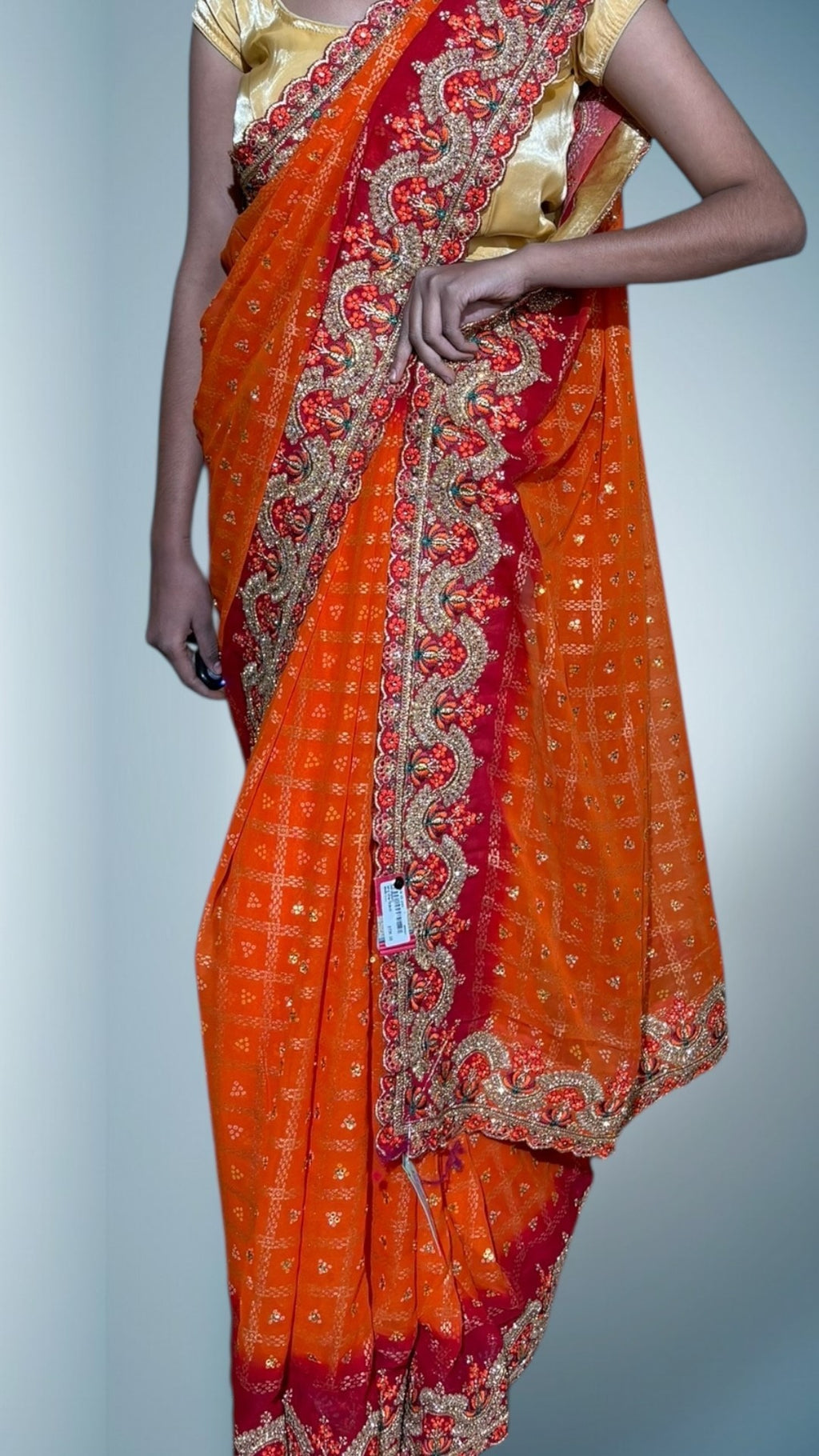 Tangerine Regal Opulent Heritage Saree