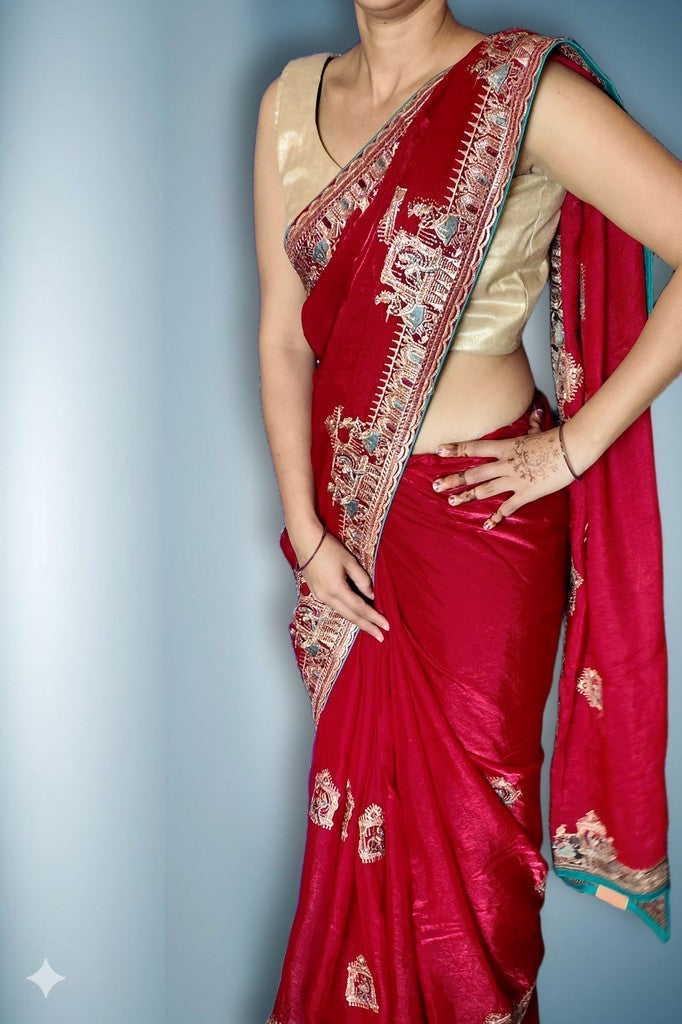 Bordeaux Regal Heritage Luxe Saree