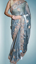 Slate Opulent Regal Couture Saree