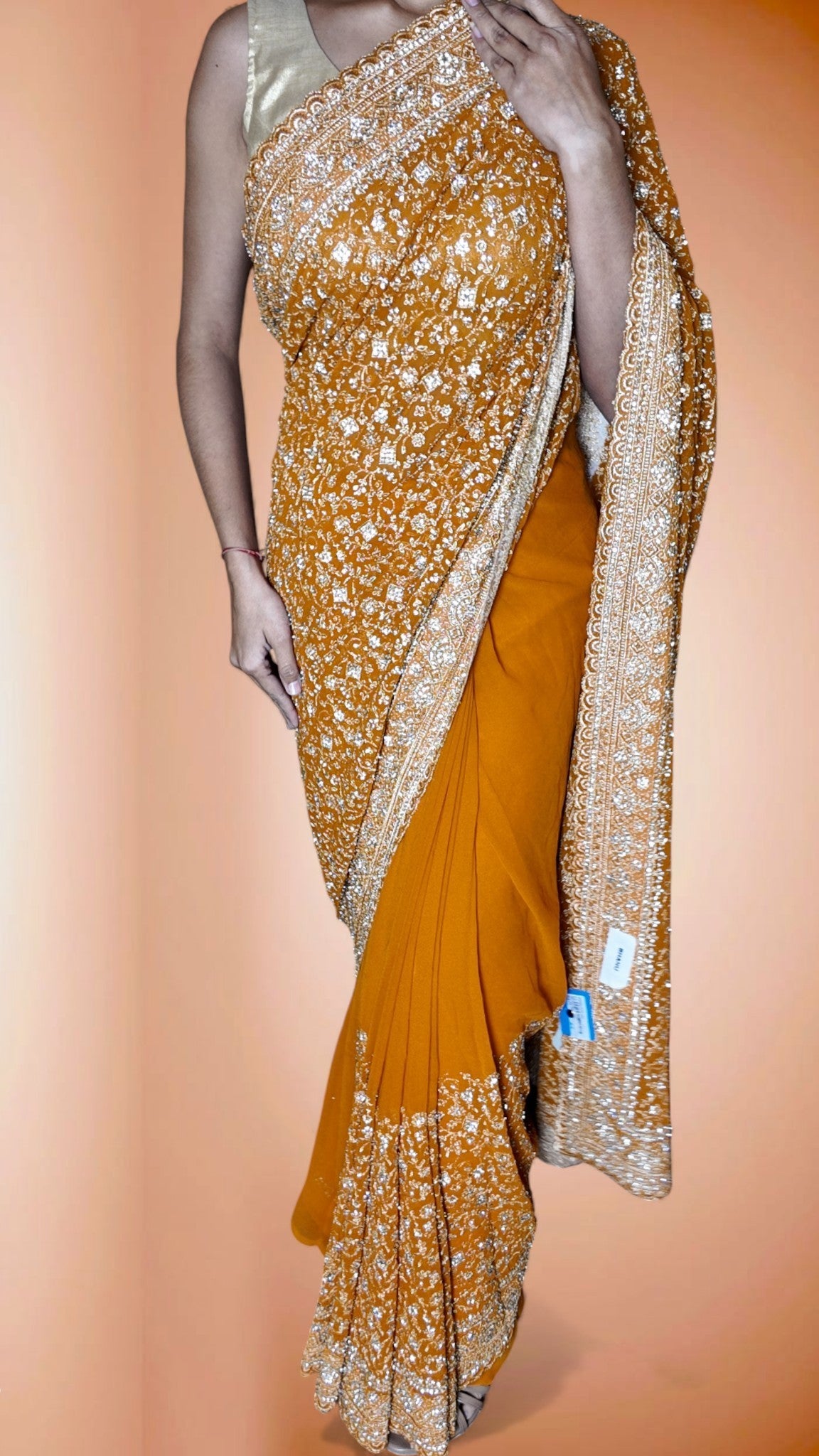 Saffron Regal Opulent Couture Saree