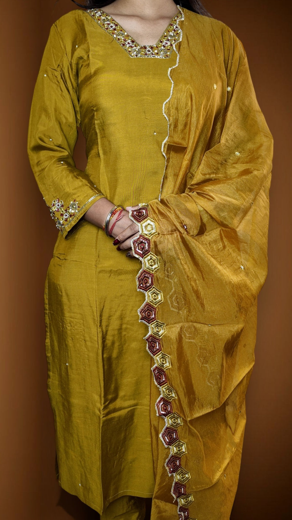 Saffron Regal Exquisite Elegance Suit