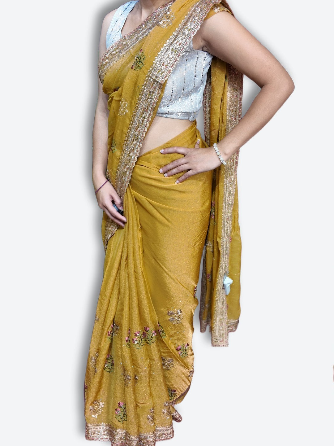 Saffron Regal Opulent Graceful Saree