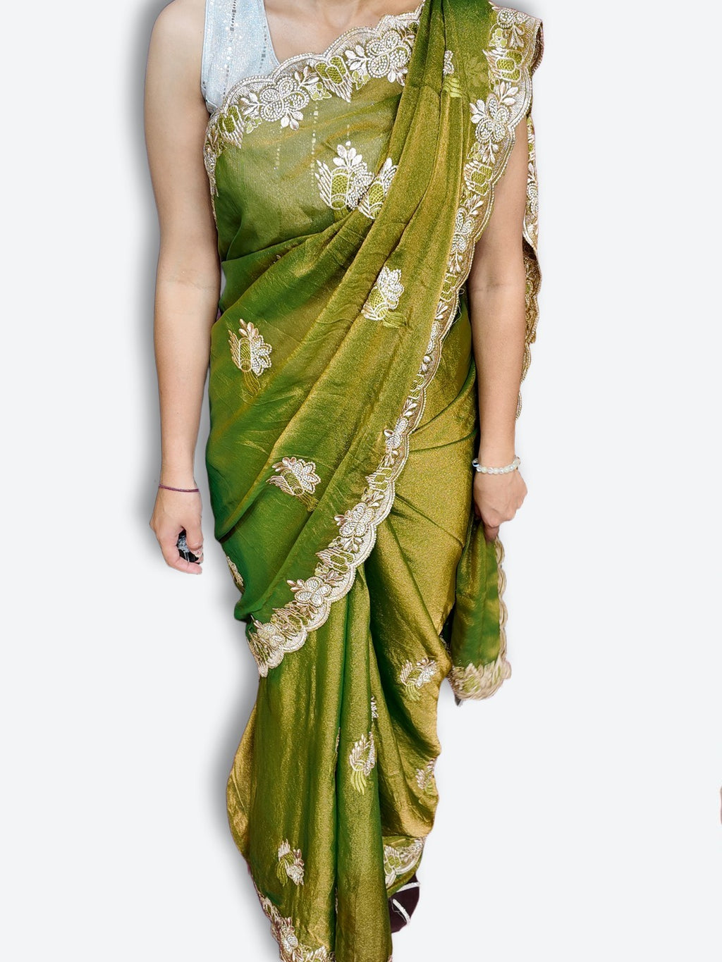 Emerald Regal Exquisite Bloom Saree
