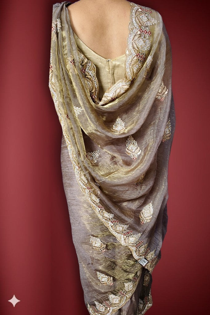 Champagne Regal Exquisite Heritage Saree