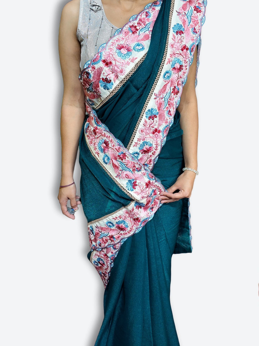 Jade Regal Bloom Elegance Saree