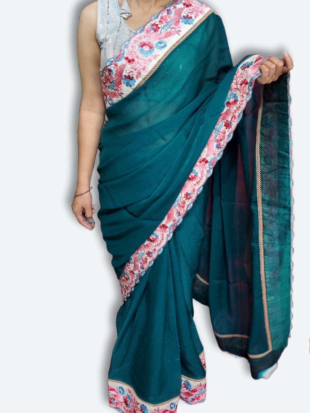 Jade Regal Bloom Elegance Saree