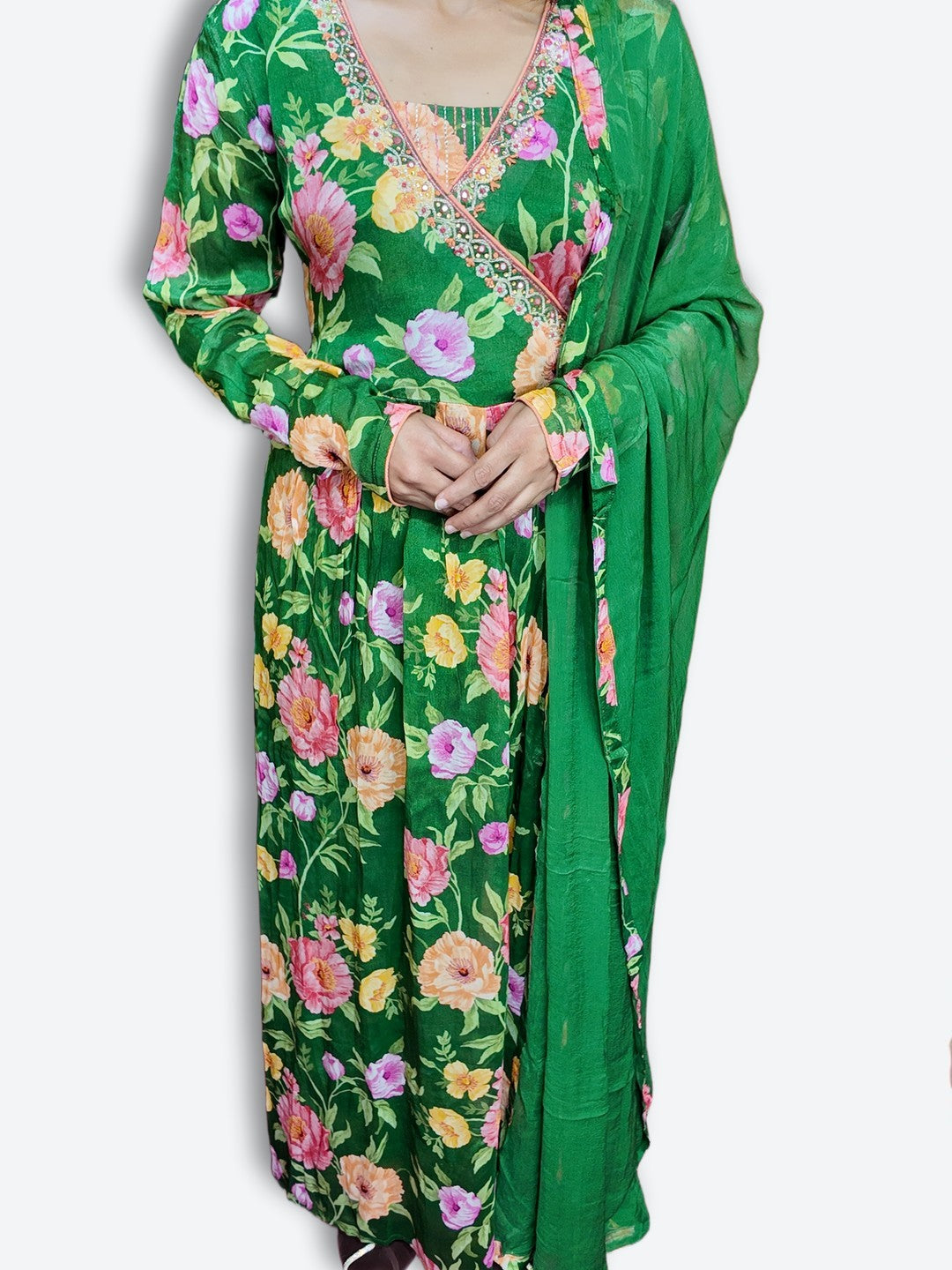 Emerald Regal Bloom Elegance Suit