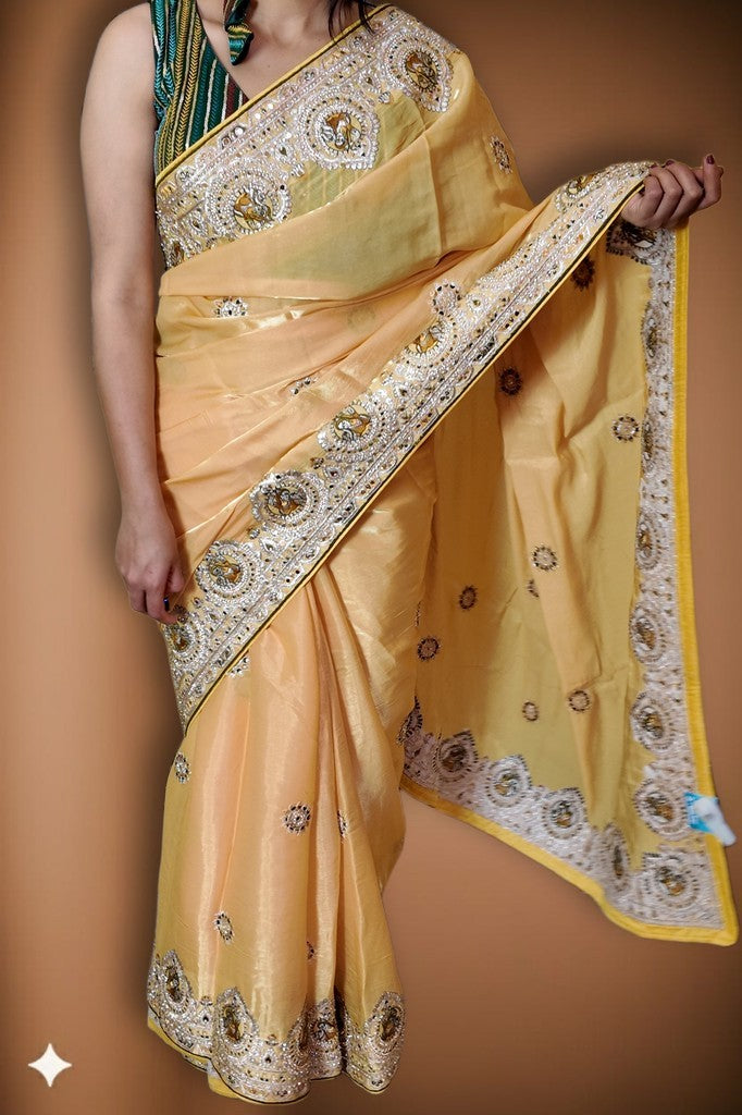 Champagne Majestic Exquisite Bridal Saree